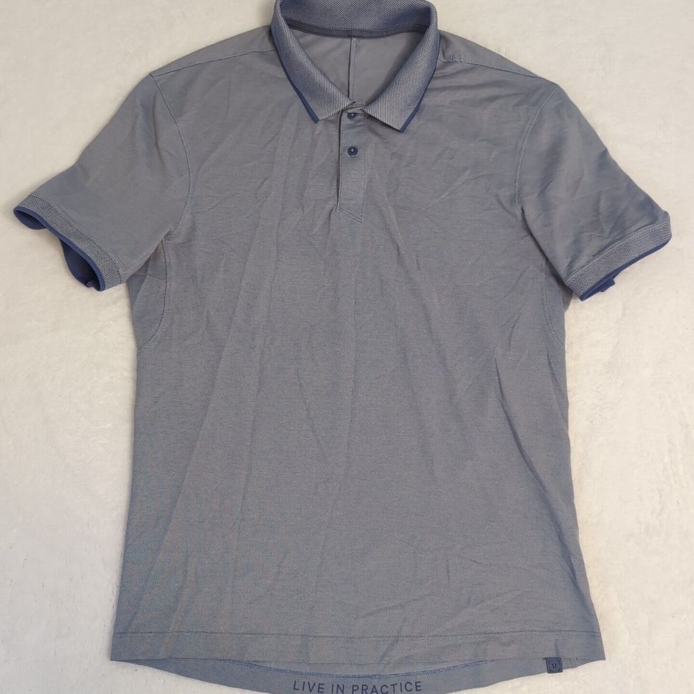 Lululemon Mens Size Sm Blue Short Sleeve Performance Polo Shirt